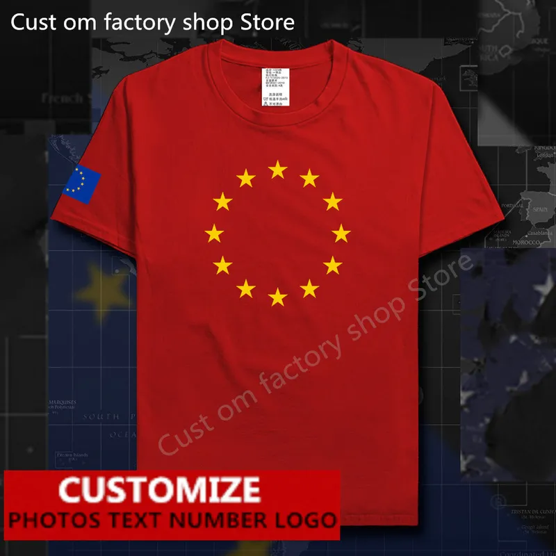 Europese Unie United in Diversity EU EUR Men T Shirt gratis aangepaste jersey DIY Naam nummer 100 katoen T -shirts 220616