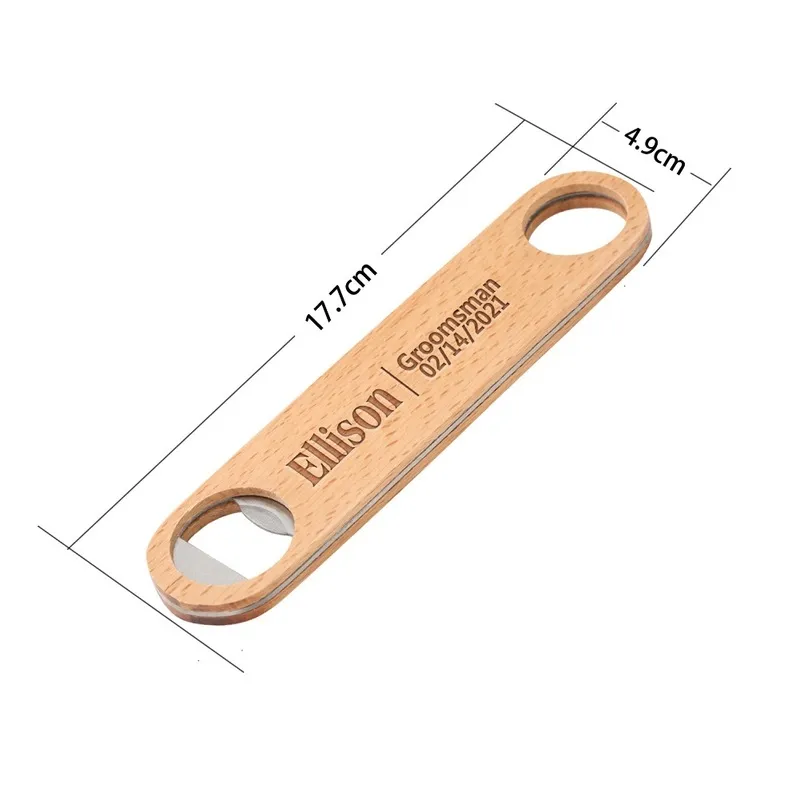 Creative Personalized Custom Text Beer Openers Kitchen Tools Supplies Stainless Steel Corkscrew Restaurant Bottle Opener Gadgets 220707