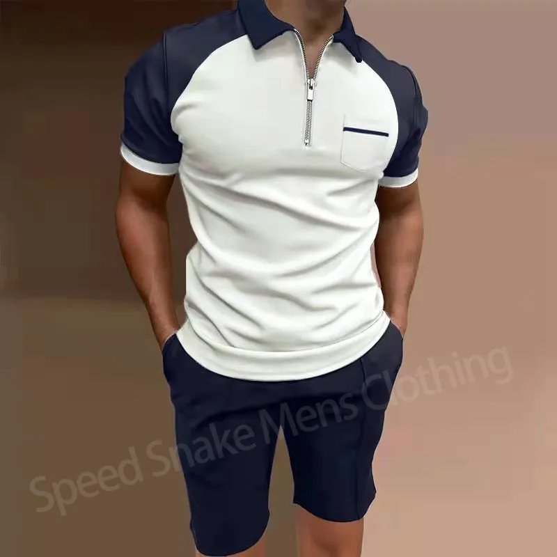Tute da uomo le camicie estive set da uomo Poloshorts a manica corta abita sportiva maschio top traspirante top blusa fitness traccettaci uomo 220826