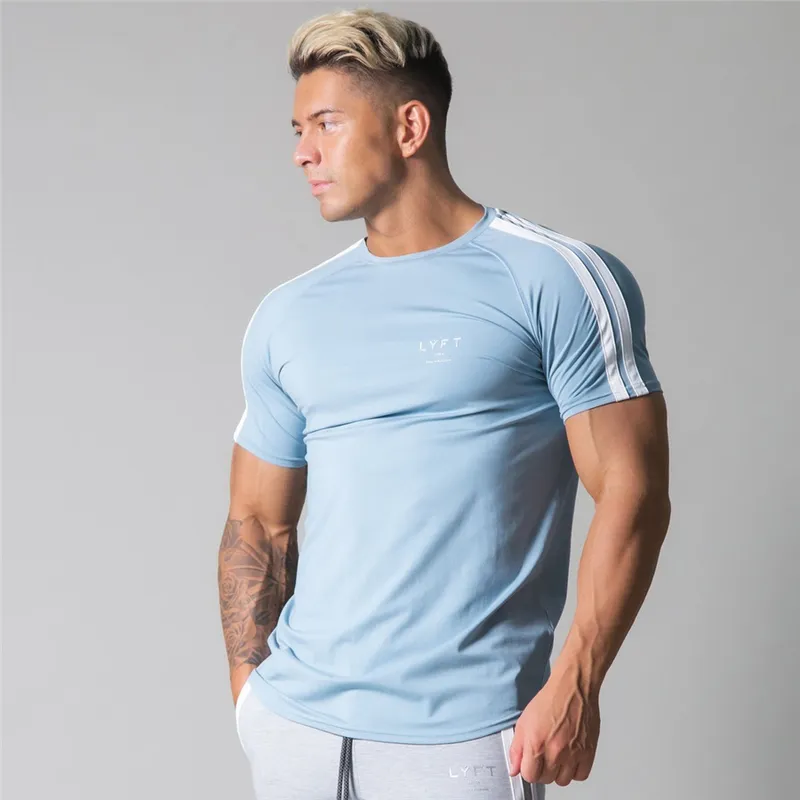 Тренажеры для одежды фитнеса фитнес -футболка мужчины oneck футболка хлопка бодибилдинга