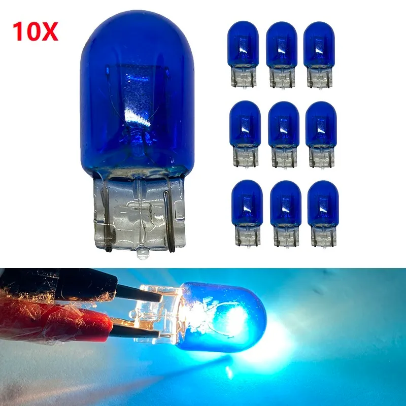 Cales en verre bleu HID au xénon 7440 W21W 582 T20 1881 12V 21W, ampoule de voiture, lumières externes, lampe halogène, automobile, 10 pièces, nouveau
