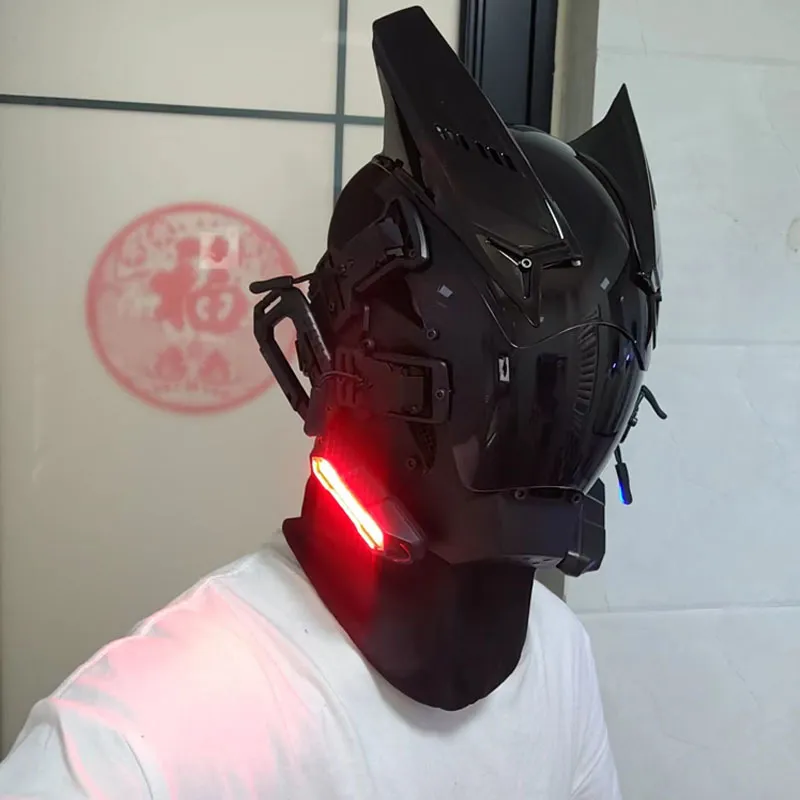 قناع Cyberpunk Cosplay Maski Black Samurai Wars Kamen Rider Masks Halloween Fit Party Coolplay Gift 220711