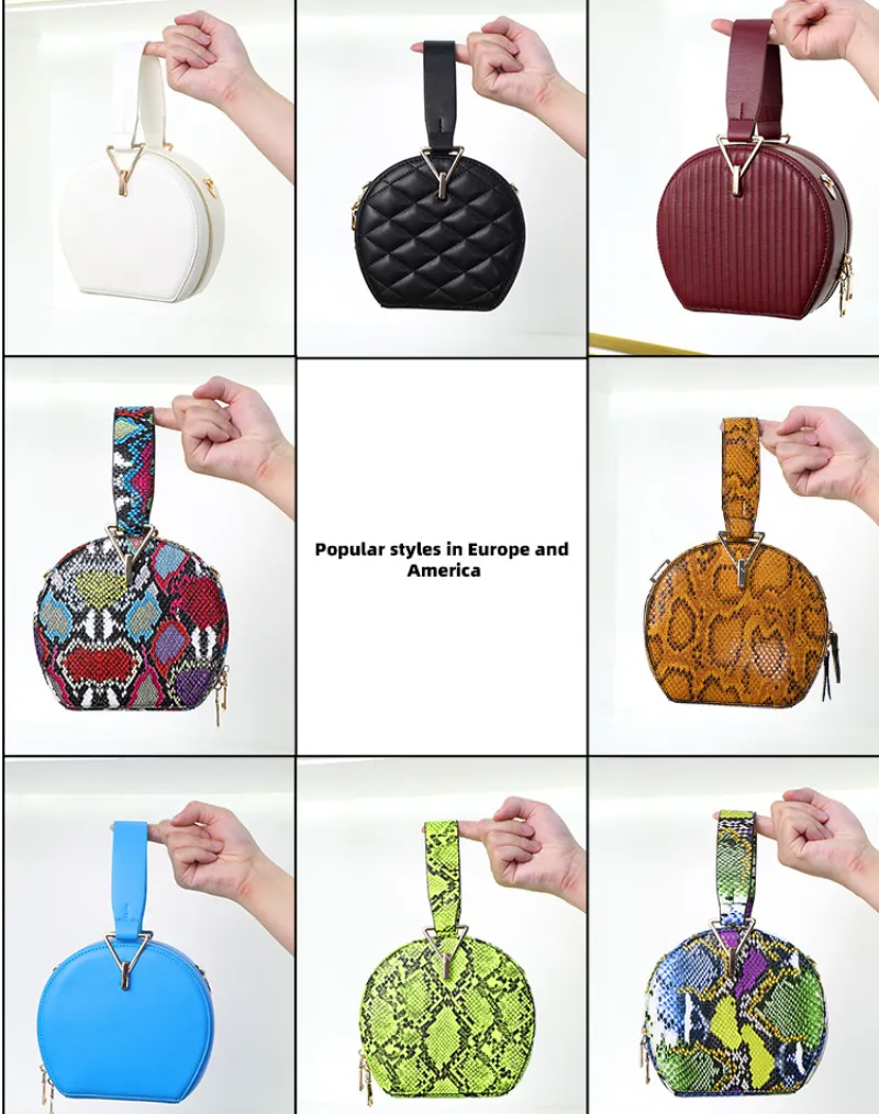Partihandel kvinnors pu serpentin väskor små crossbody chain messenger väska handväskor armbands europe och amerokan stil