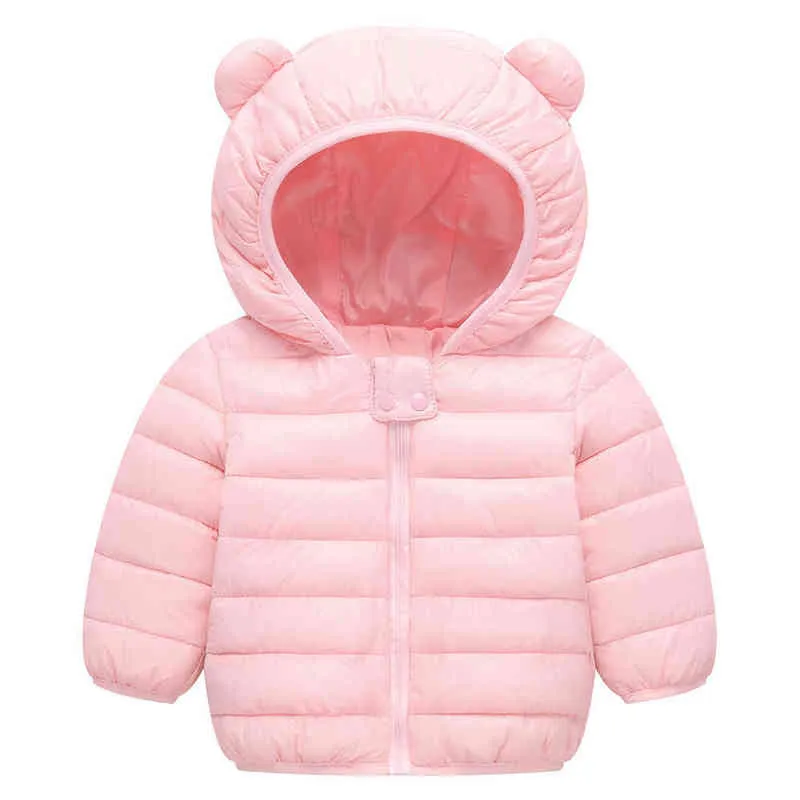 5 färger Baby Girls Coat Winter Warm Cotton Hooded Jackets för pojkar och flickor Vackra down jacka Barnkläder Barn Kläder J220718