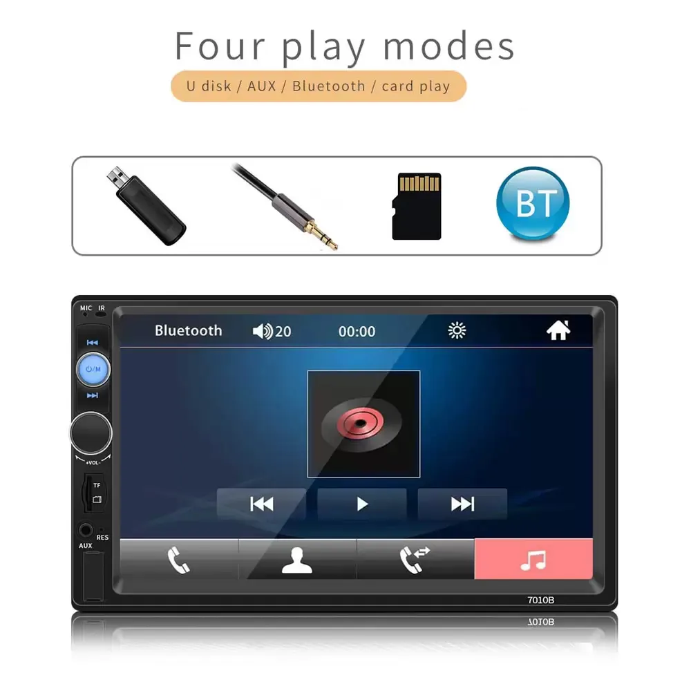 7" Touch Screen HD Car Audio Multimedia Player 7010B /7012B/7018B MP5/FM 2Din Auto Electronics Radio Reversing Display