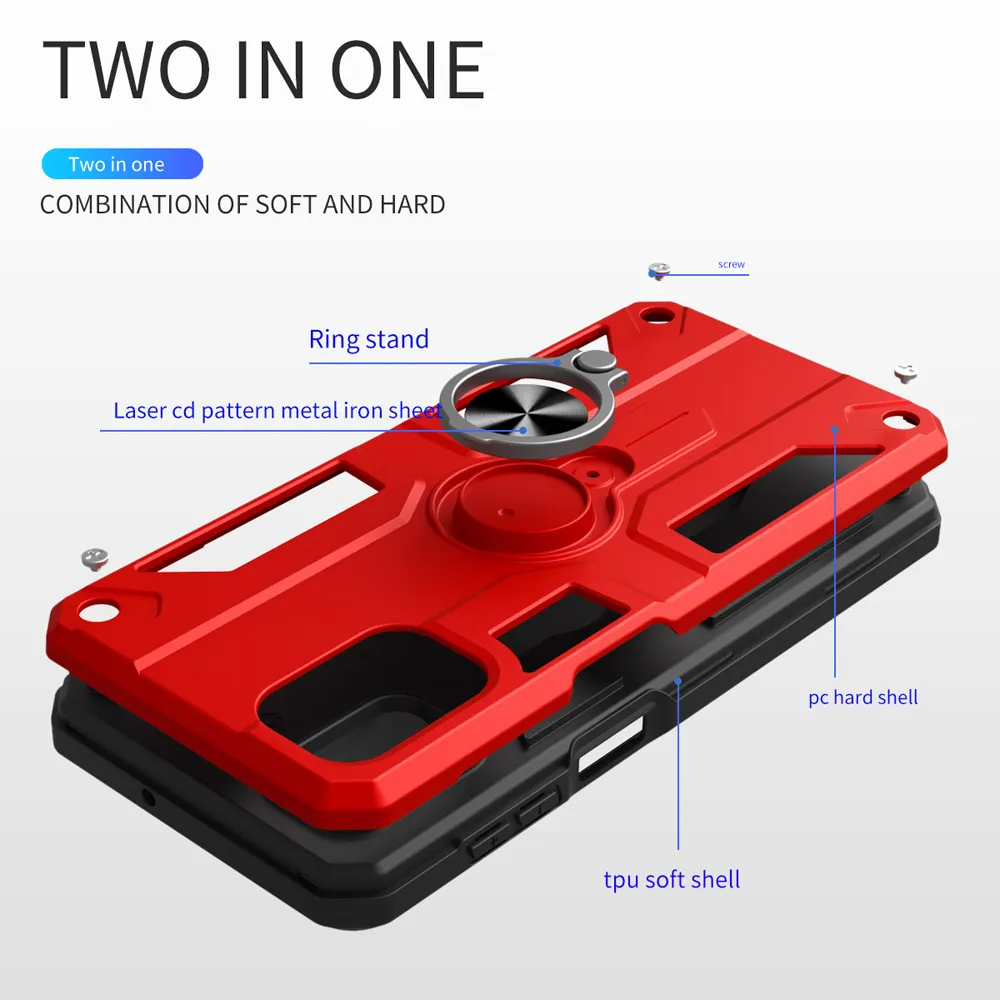 Magnetic Metal Ring Shockproof Stand Cases for Xiaomi Redmi Note 10s 9 10 Pro Redmi 8 8a 9 9a 9c Back Cover Coke Deep