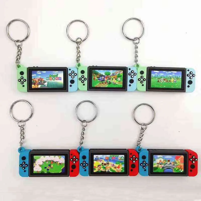 5 pièces commutateur Machine de jeu porte-clés Animal porte-clés mode enfance mémoire mignon sac pendentif garçon hommes porte-clés G220421