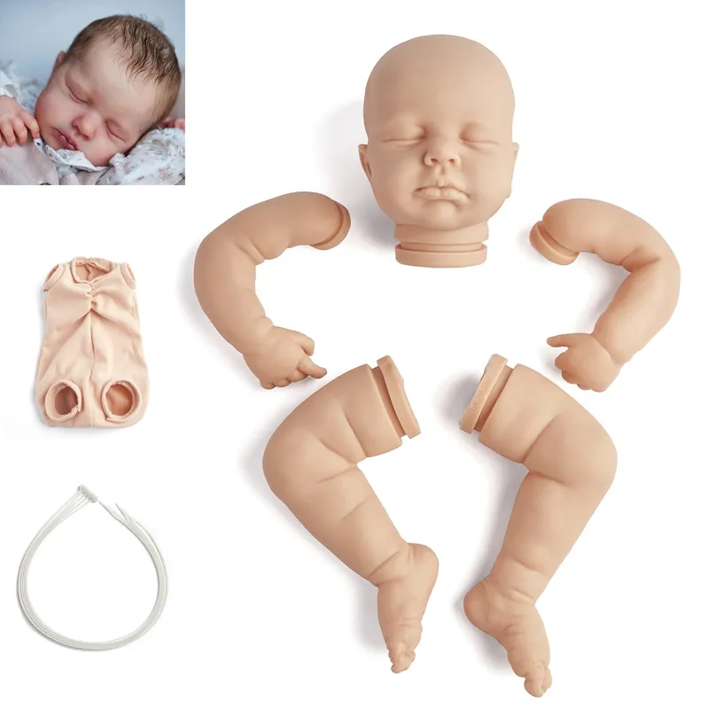 RBG Reborn Baby Vinyl Doll Zestaw 20 cali Loulou malowane niezmenowane niedokończone części lalki