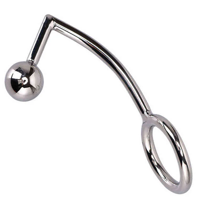 Nxy Cockrings 40 45 50mm Anelli pene con plug anale Anello pene in metallo Bdsm Scroto Ano Barella Giocattoli sessuali uomini Masturbatori 220505