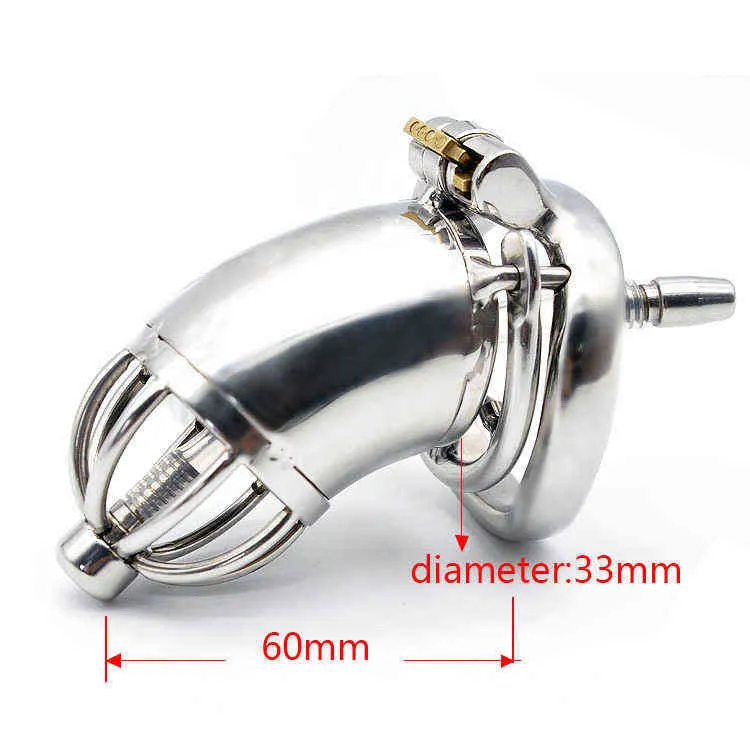 NXY Chastity Device Prisoner Bird Stainless Steel Anti Falling Off Version with Conduit Lock Trouser Belt Appliance Arc Snap Ring A278 2 0416