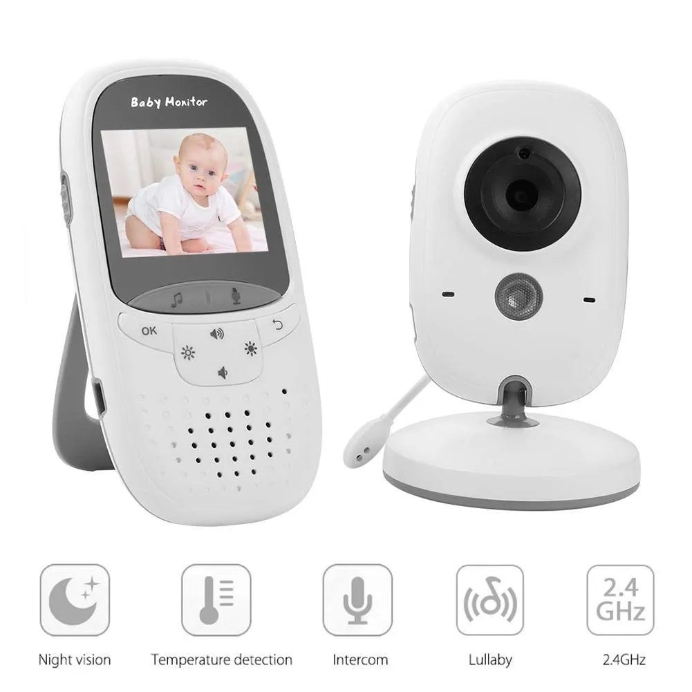 Moniteur bébé VB602 IR Vision nocturne moniteur de température berceuses interphone Mode VOX vidéo bébé caméra talkie-walkie baby-sitter