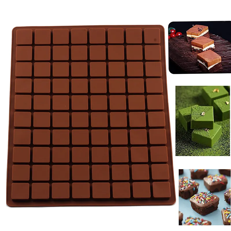 80 cavité carré moule en silicone bonbons chocolat gommeux bac à glaçons gelée truffes pralines ganache moules gâteau décoration outils 222529