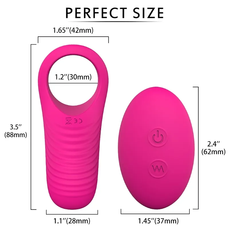 20RD 9 Frequentie Vibrerende Dildo Ring Massager Genoegen Vibrator Stimulatie Volwassen sexy Speelgoed voor Vrouwen Mannen