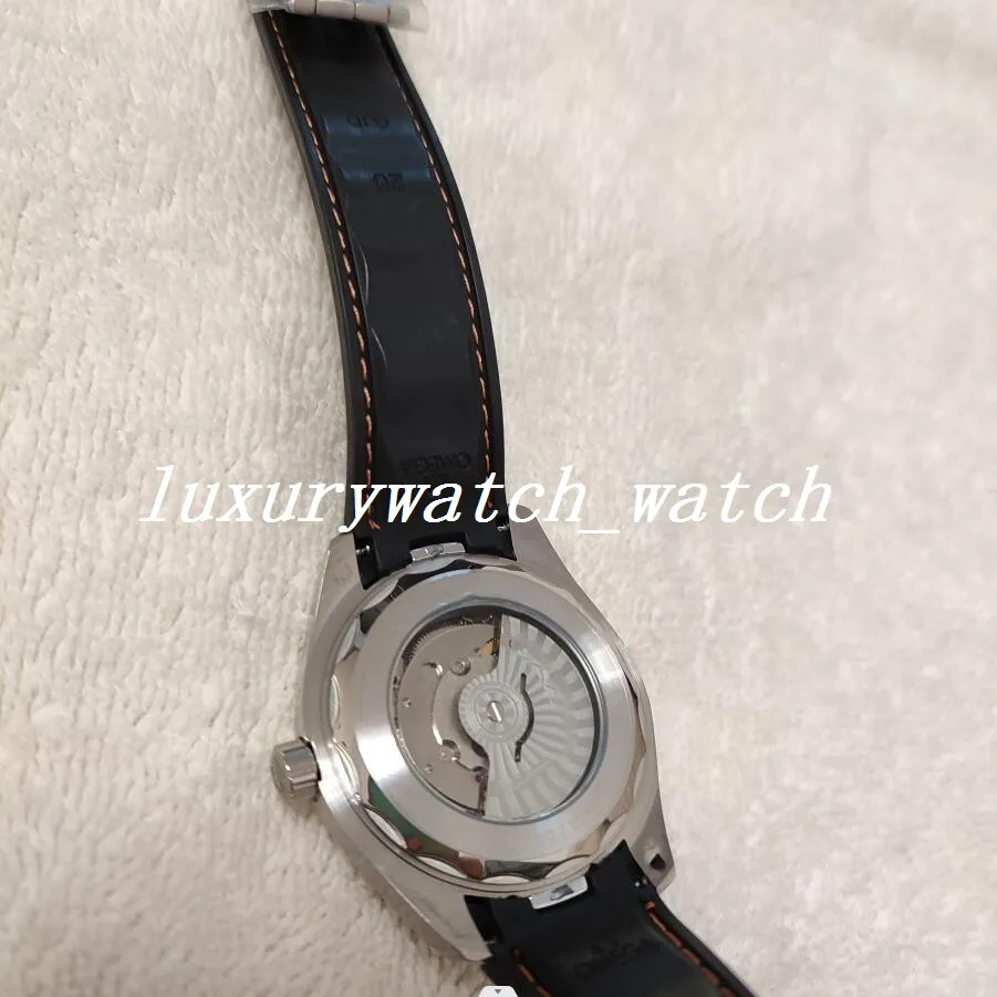 Hoge kwaliteit herenhorloge transparant glas 150M zwart blauw wit grijze wijzerplaat 42 mm automatische mechanische rubberen band saffierglas267e