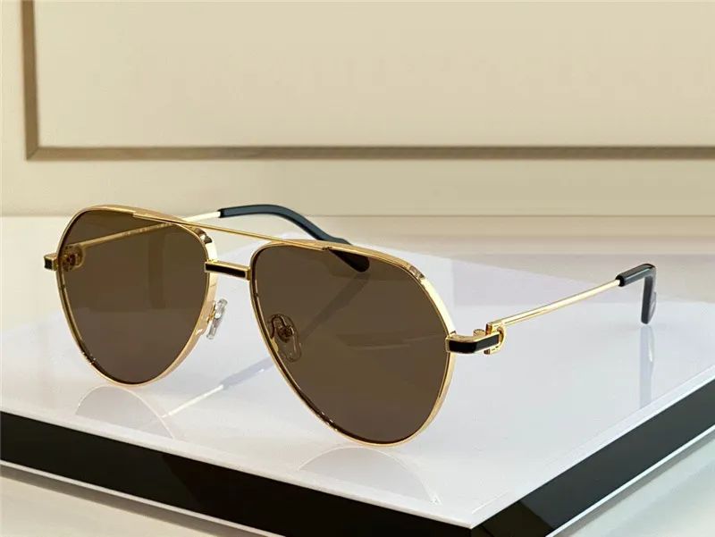 Neue Mode-Sonnenbrille 0334 Pilotrahmen K Goldrahmen beliebter und einfacher Stil vielseitige Outdoor-UV400-Schutzbrille309E