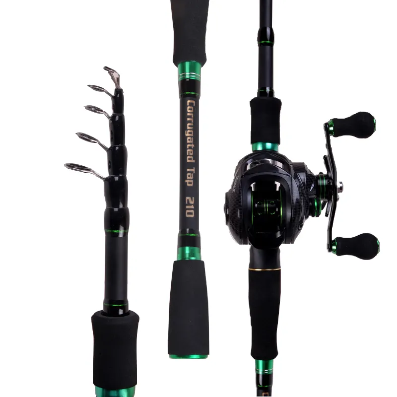 2022 novas varas de pesca telescópicas portáteis Fibra de carbono Superhard Spinning Fundning Haste de Pesca Lure Equipamento de pesca 1,8m 2.1m 2.4m 2.7m