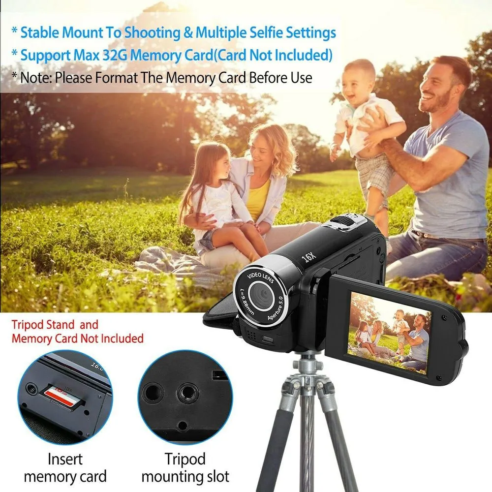 16x Zoom Digital Video Camera CamCrorder 1080p YouTube Vlogging Camera Recorder6374721