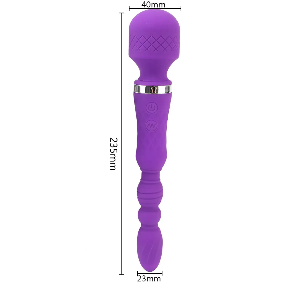 VATINE 10 Modes AV vibrateur Plug Anal 2 en 1 adultes produits baguette magique masturbateur féminin jouets sexy pour femmes lesbiennes