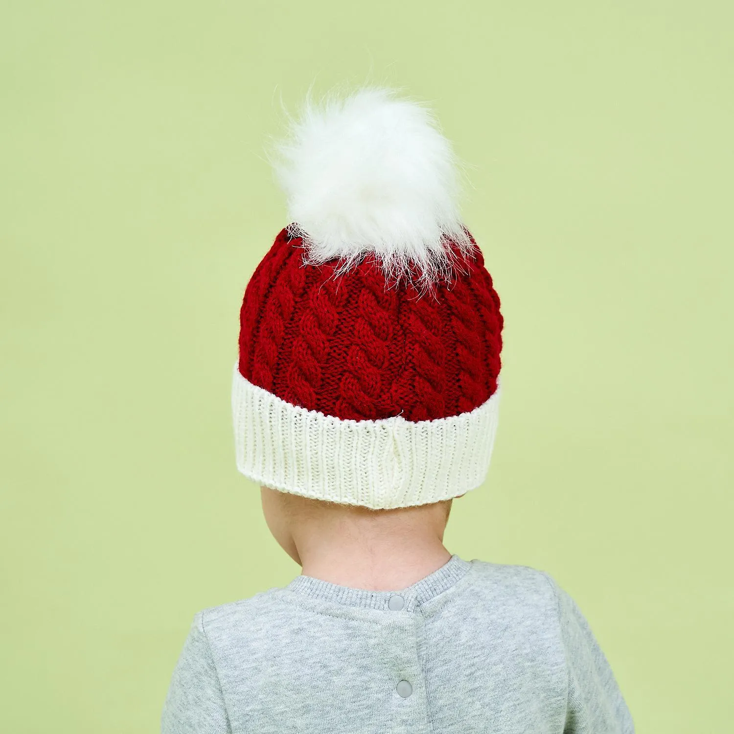 Chapeau de noël pour bébé de 0 à 3 ans, chapeaux tricotés chauds avec boule Pom, bonnet en laine torsadé, cadeau de noël