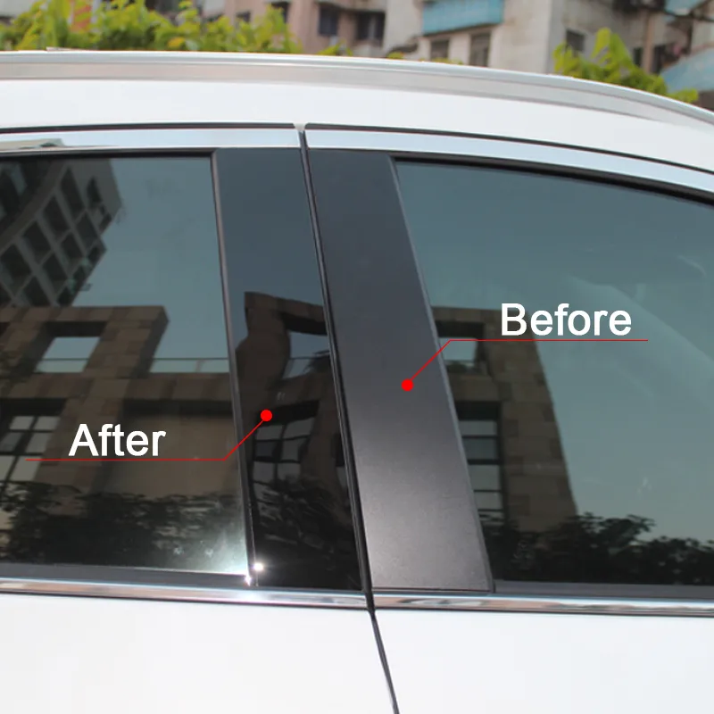 6st CAR Window Center Piller Sticker PVC ProtectiveAnti-Scratch Film för MG 6 ZS ZSEV HS 2017-Present Externa biltillbehör
