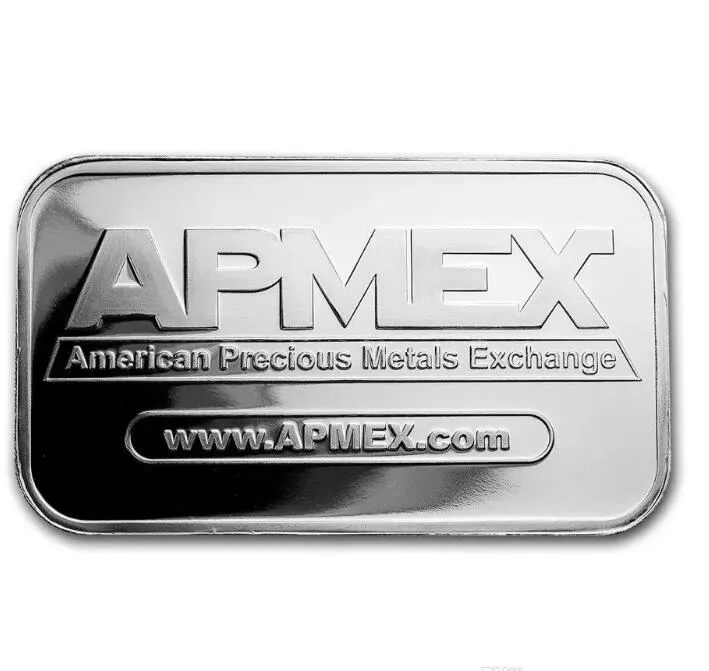 100 Stks/partij DHL Amerikaanse Edelmetalen Uitwisseling APMEX 1 Oz Zilver Bar Geen Magnetische GG020