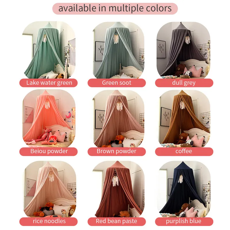 Childrens Bed Canopy Baby Crib Bed Child curtain Hung Dome Mosquito Net kids Girl Boy Play Tent Living Room Bedroom decoration 220531