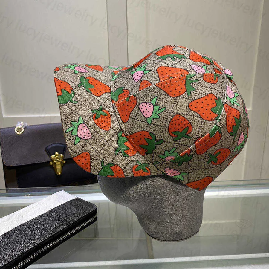 Moda bonés de beisebol morango balde chapéu designer clássico chapéus carta impressão xadrez design para homem mulher 2 estilo qualidade superior 5656194k