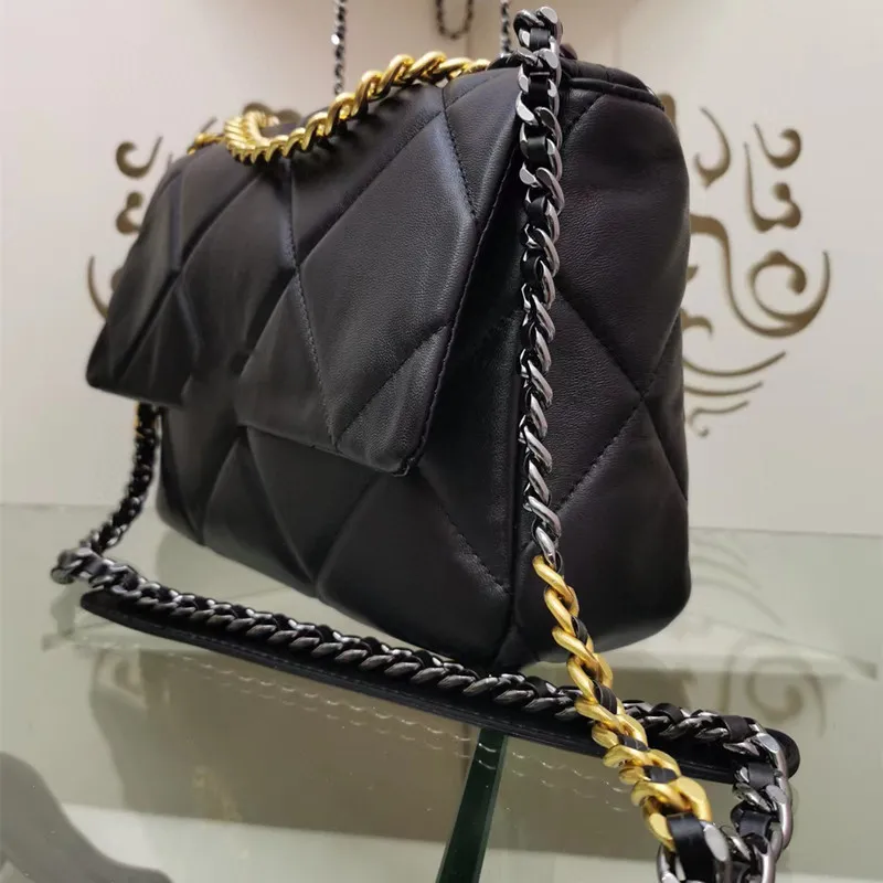 5A أعلى مصمم الفاخرة حقيبة الكتف رسول 19Bag العلامة التجارية الكلاسيكية أزياء والجلود سلسلة حقيبة الماس