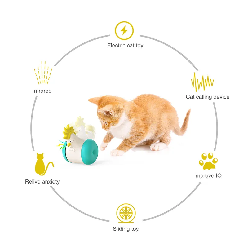 USB chargeant le jouet de chat de lumière de poulet jouet interactif de chat de laser avec 3 modes de jeu jouet de chat de gobelet jouets de modélisation de poulet de chats d'intérieur 220423