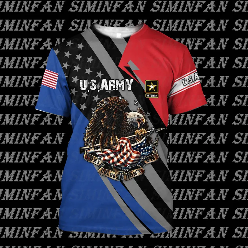 الاسم المخصص للولايات المتحدة المخضرمة CAMO 3D المطبوعة الرجال tshirts قميص قصير الأكمام القميص الصيف tee للجنسين harajuku top women streetwear 002 220704