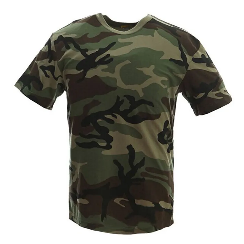 MEGE Military Camouflage Breathable Combat T-Shirt, Men Summer Cotton T-shirt, Army Camo Camp Tees 220505