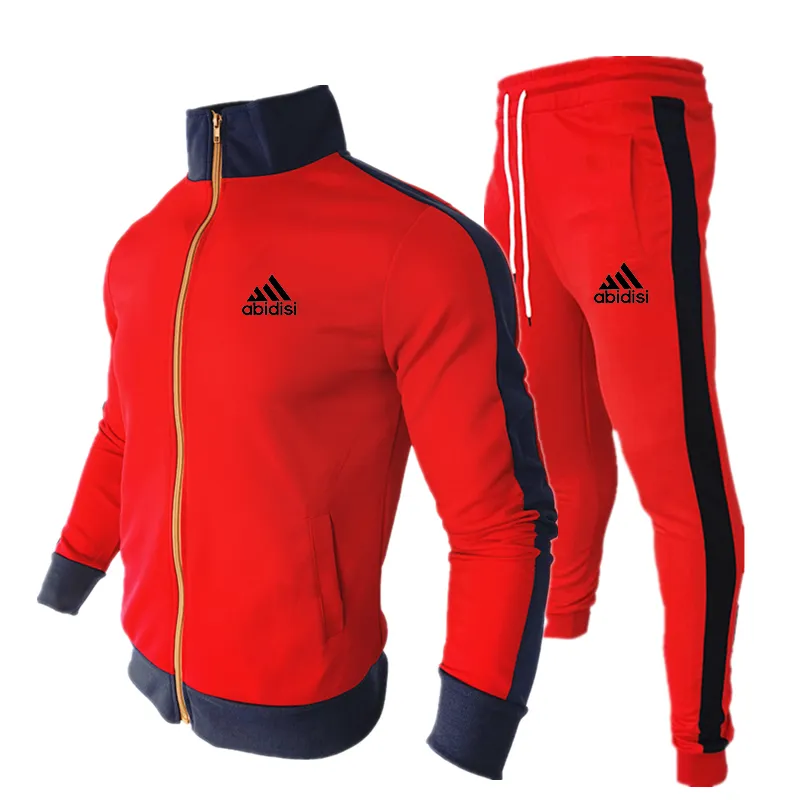 Sets delgados de otoño para hombres con cremallera Pantalones deportivos Sports Sports Two Piece Casual Street Men's Clothing 220607