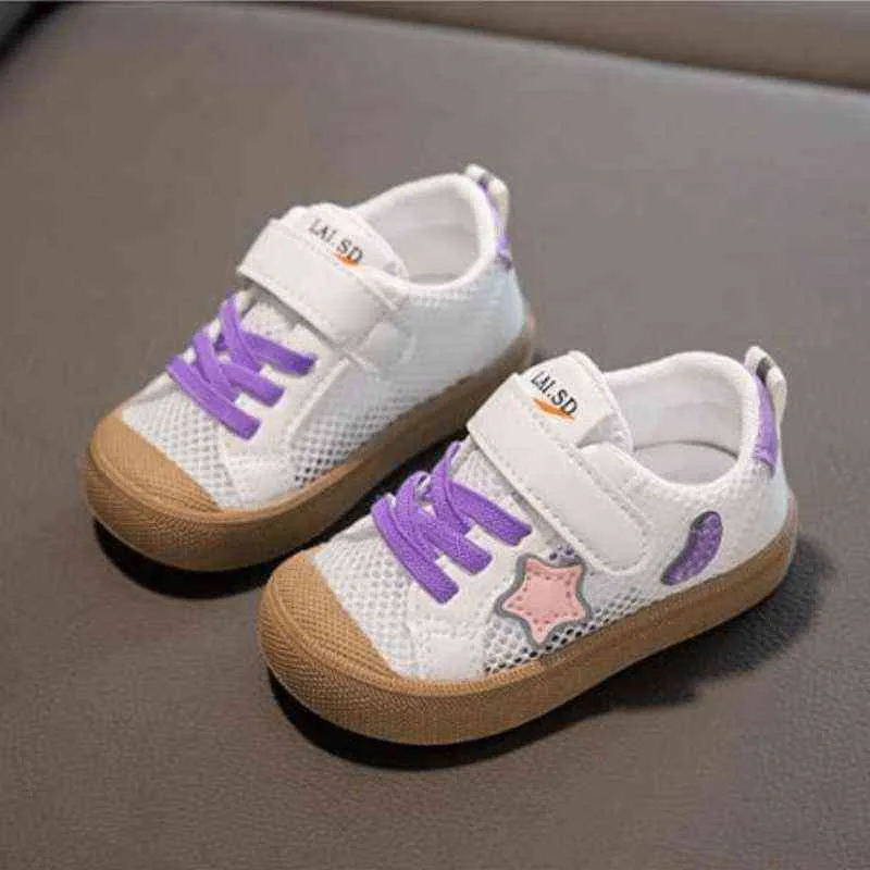 Baby Boy Girl Star Mesh Casual Shoes Child Kid Spring Summer Sport Running Shoes Breattable Anti-Slip Outdoor Baby Shoes G220527