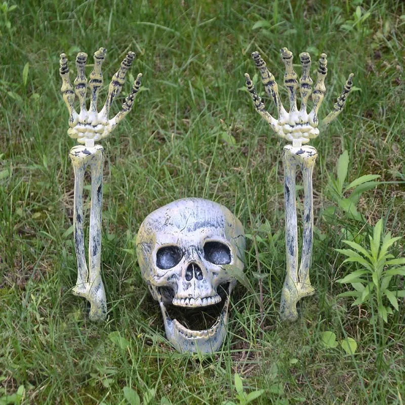 Halloween dekoration skalle skelett skräck skräck gravsten hem trädgård dekor graveyard haloween trick props skrämmer barn 220817