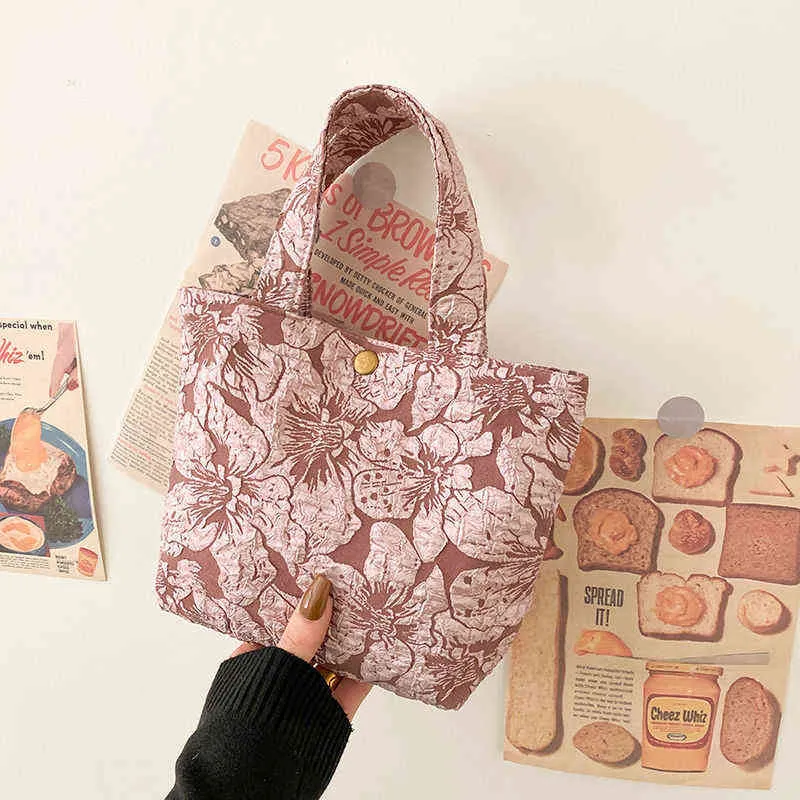 Kleine handtas vrouwelijk nieuwe high-end driedimensionale bloemen Koreaanse versie lunchbox lunchtas gaan uit mama tas 220506