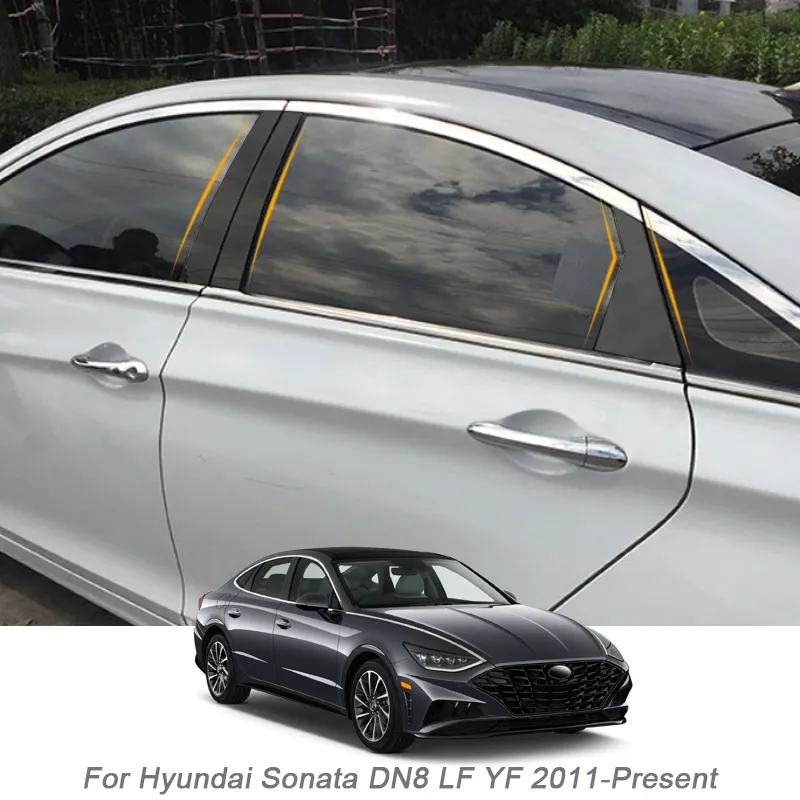 Window Center Filar naklejka PVC Trim Folia anty-scratch dla Hyundai Sonata DN8 LF YF 2011 Akcesoria zewnętrzne