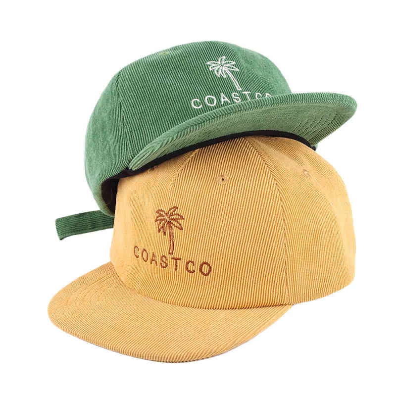 Broderie pour hommes personnalisés 5 Panneaux Snapback Corduroy Caps HATS01406703