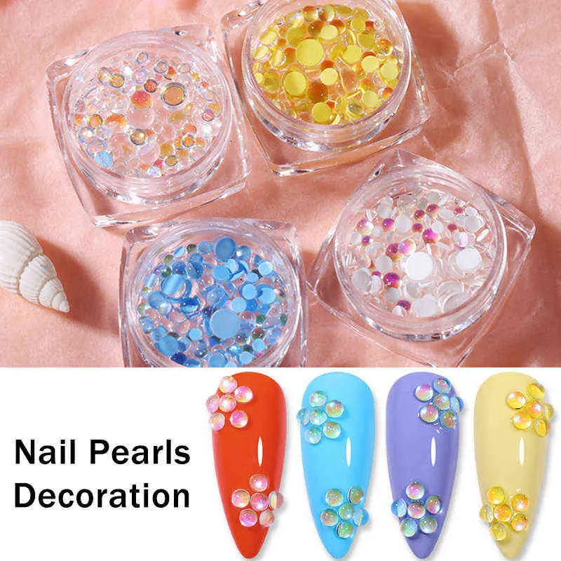 Candy Colors Mixed Size Love Heart Design 3D Nail Art Decoration Glass Crystal Beads AB Rhinestones DIY Flatback Acrylic Stones Y220408