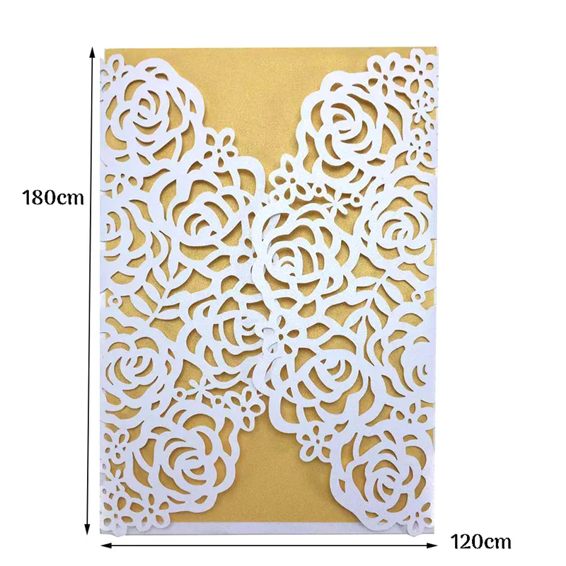 Invitations découpées au Laser, fleur de Rose, carte de vœux personnalisée pour la saint-valentin, fournitures pour cadeaux de mariage, 10 pièces, 220711