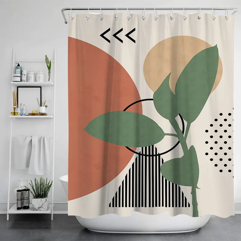 Morandi Simple Strokes douchegordijn 100% polyester Koreaanse stijl badkamerset waterdicht 220429