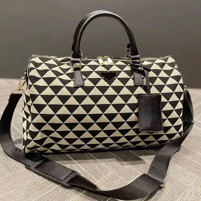 Дорожная сумка с треугольным принтом, спортивная сумка для женщин и мужчин, дизайнерская дорожная сумка для багажа, женская классическая сумка для покупок большой вместимости, Handbag312y