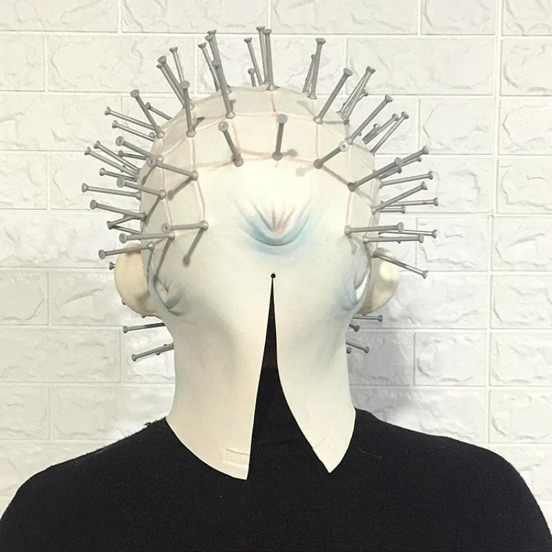 Hellraiser pinhead Horror Mask Party Carnival Mascaras Head Nail Man Movie Cosplay Mask Halloween Latex Scary Masks Spoof Spoof SPROPS 220719