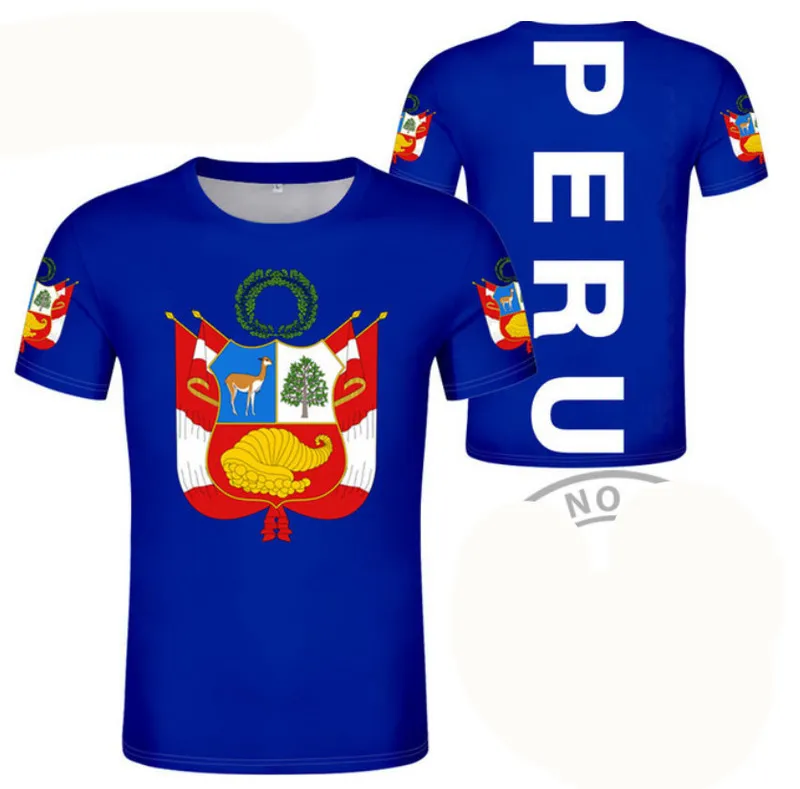 Peru T shirt Diy Free Custom Name Number Each Country Flag Pe Republic of Spanish College Text P o Clothe 220614