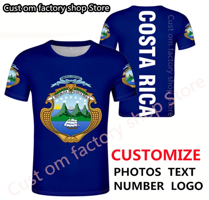 COSTA RICA t-shirt bricolage gratuit sur mesure nom numéro cri t-shirt nation drapeau cr espagnol pays rican collège imprimer p o vêtements 220616