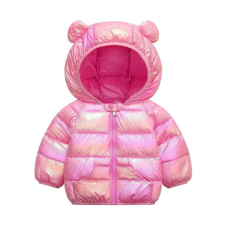 Hot Autumn Winter Hooded Children Down Jackets For Girls Candy Color Warm Kids Down Jackets For Boys 1-5 years Outerwear Clothing J220718