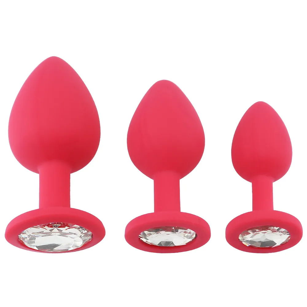 S/L S/L Silicone Butt Plugs Anal Plugs Unisexy Sexy Stopper 3 Tamanho diferente Brinquedos adultos para homens/mulheres treinador para casais SM