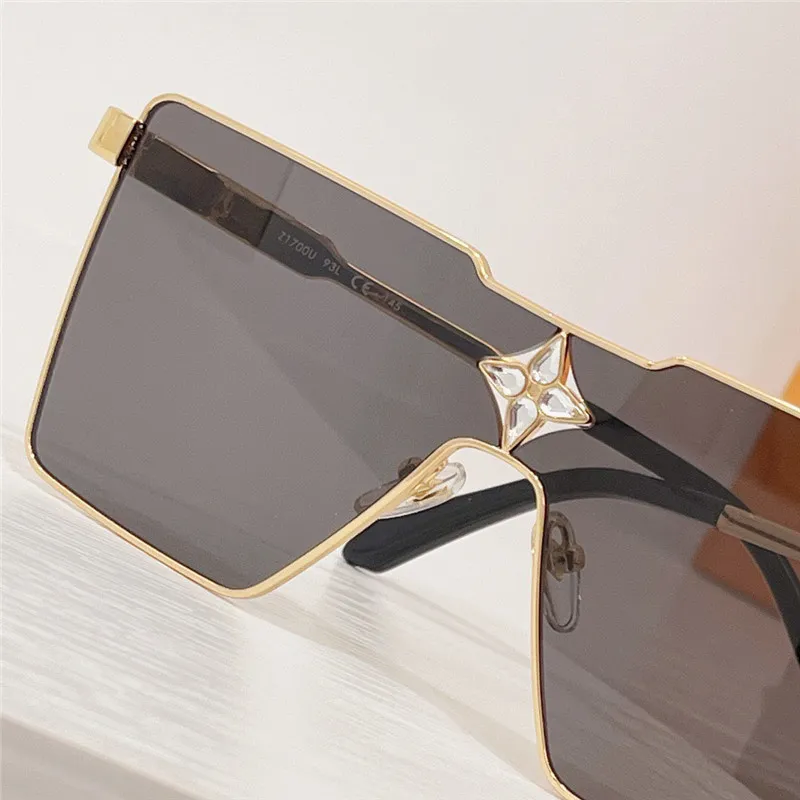 Nouvelles lunettes de soleil du design de mode Z1700U Cadre métallique carrée avec embellissement en diamant UV400 de style populaire et simple UV400