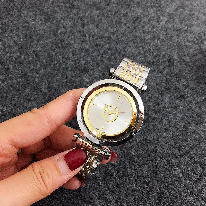 Fashion Brand Watches Women Ladies Girl Crystal Big Letters Rotate Style Dial Metal Steel Band Quartz Wrist Watch designer gift highly quality beautiful grace