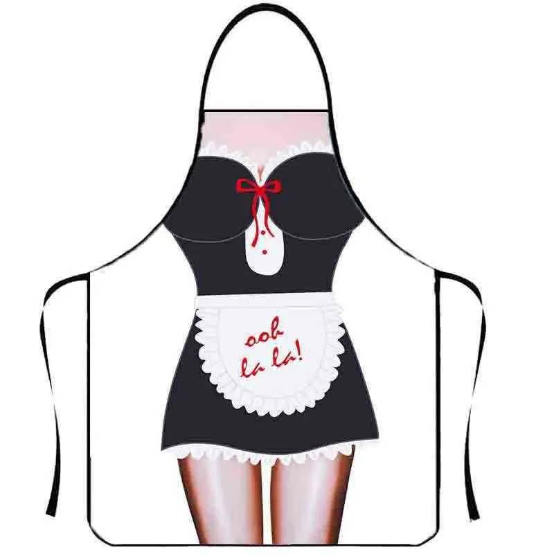 Creativity Muscle Man Sexy Kitchen Apron Woman Funny Apron 3D Printed Party Baking Cleaning Cute Bib Hairdressing Barber apron Y220426