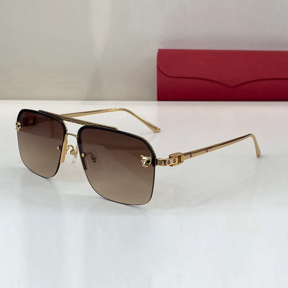 Kröte Spiegel Druck Mann Polarisierte Sonnenbrille Designer Frau Luxus Sonnenbrille Leopard Reflektierende Gold Mercury Rahmen UV Fahren Scr244T